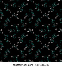 Small Flowers. Seamless Pattern with Small Simple Flowers for, Cover, Paper, Cloth. Bright, Trendy Texture in, Country Style. Colorful Girlie Ornament. Background with Small Flowers.