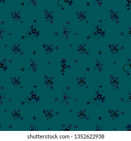 Small Flowers. Seamless Pattern with Small Simple Flowers for, Curtains, Paper, Wallpaper. Bright, Vintage Texture in, Rustic Style. Colorful Feminine Ornament. Background with Small Flowers.