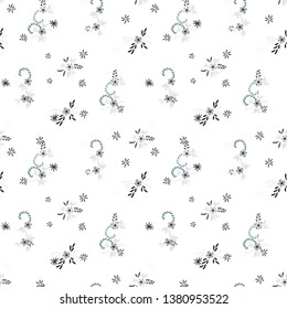 Small Flowers. Seamless Pattern with Small Simple Flowers for, Banner, Wallpaper, Brochure. Colorful Girlie Ornament. Bright, Vintage Texture in, Country Style. Background with Small Flowers.