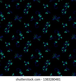 Small Flowers. Seamless Pattern with Small Simple Flowers for, Cloth, Fabric, Paper. Colorful Girlie Ornament. Bright, Modern Texture in, Liberty Style. Background with Small Flowers.