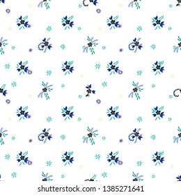 Small Flowers. Seamless Pattern with Small Simple Flowers for, Paper, Fabric, Poster. Colorful Girlie Ornament. Bright, Trendy Texture in, Liberty Style. Background with Small Flowers.
