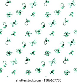 Small Flowers. Seamless Pattern with Small Simple Flowers for, Cover, Banner, Poster. Bright, Retro Texture in, Liberty Style. Colorful Girlie Ornament. Background with Small Flowers.