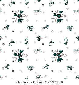 Small Flowers. Seamless Pattern with Small Simple Flowers for, Print, Card, Wallpaper. Bright, Retro Texture in, Rustic Style. Colorful Feminine Ornament. Background with Small Flowers.