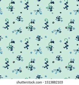 Small Flowers. Seamless Pattern with Small Simple Flowers for, Curtains, Cover, Poster. Colorful Feminine Ornament. Bright, Modern Texture in, Rustic Style. Background with Small Flowers.
