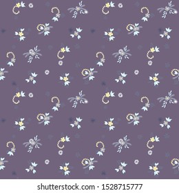 Small Flowers. Seamless Pattern with Small Simple Flowers for, Textile, Fabric, Paper. 
