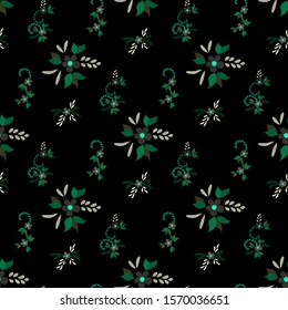 Small Flowers. Seamless Pattern with Small Simple Flowers for, Cloth, Paper, Card. Bright, Modern Texture in, Rustic Style. Colorful Feminine Ornament. Background with Small Flowers.