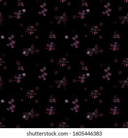 Small Flowers. Seamless Pattern with Small Simple Flowers for, Brochure, Curtains, Textile. Bright, Modern Texture in, Rustic Style. Colorful Girlie Ornament. Background with Small Flowers.