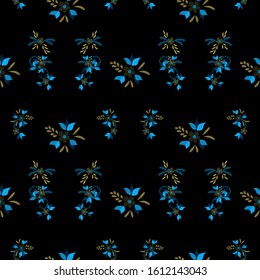 Small Flowers. Seamless Pattern with Small Simple Flowers for, Banner, Brochure, Textile. Bright, Trendy Texture in, Rustic Style. Colorful Feminine Ornament. Background with Small Flowers.