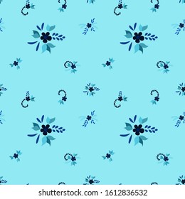 Small Flowers. Seamless Pattern with Small Simple Flowers for, Swimwear, Paper, Banner. Bright, Modern Texture in, Rustic Style. Colorful Feminine Ornament. Background with Small Flowers.