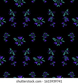 Small Flowers. Seamless Pattern with Small Simple Flowers for, Fabric, Cloth, Banner. Colorful Girlie Ornament. Bright, Vintage Texture in, Country Style. Background with Small Flowers.