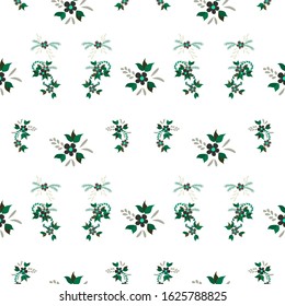 Small Flowers. Seamless Pattern with Small Simple Flowers for, Curtains, Cloth, Fabric. Bright, Modern Texture in, Liberty Style. Colorful Feminine Ornament. Background with Small Flowers.