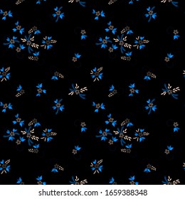Small Flowers. Seamless Pattern with Small Simple Flowers for, Print, Dress, Textile. Colorful Feminine Ornament. Bright, Vintage Texture in, Country Style. Background with Small Flowers.