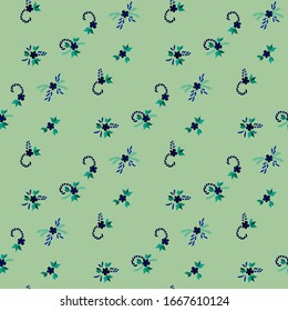 Small Flowers. Seamless Pattern with Small Simple Flowers for, Paper, Wallpaper, Print. Bright, Trendy Texture in, Rustic Style. Colorful Feminine Ornament. Background with Small Flowers.