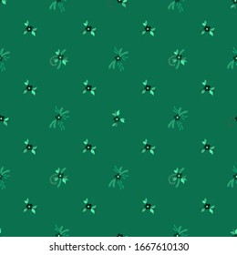 Small Flowers. Seamless Pattern with Small Simple Flowers for, Curtains, Brochure, Poster. Bright, Modern Texture in, Rustic Style. Colorful Girlie Ornament. Background with Small Flowers.