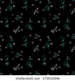 Small Flowers. Seamless Pattern with Small Simple Flowers for, Dress, Cover, Paper. Colorful Girlie Ornament. Bright, Trendy Texture in, Rustic Style. Background with Small Flowers.