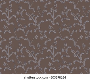 Small Flowers. Seamless Retro Pattern in Country Style. Floral White Background with Feminine Romantic Ornament. Good for Calico, Textile, Fabric, Print, Wallpaper. Vintage Design