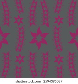Small flowers spring summer beautiful seamless motif pattern illustration. floral daisy, peony, lily, tulip with leaves and bouquet white. Fabric motif texture repeated. Grey background.