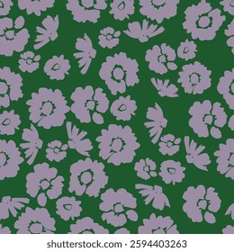 Small flowers spring summer beautiful seamless motif pattern illustration. floral daisy, peony, lily, tulip with leaves and bouquet white. Fabric motif texture repeated. Grey background.