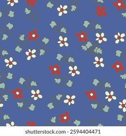 Small flowers spring summer beautiful seamless motif pattern illustration. floral daisy, peony, lily, tulip with leaves and bouquet white. Fabric motif texture repeated. Grey background.