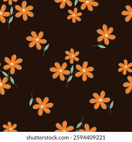 Small flowers spring summer beautiful seamless motif pattern illustration. floral daisy, peony, lily, tulip with leaves and bouquet white. Fabric motif texture repeated. Grey background.