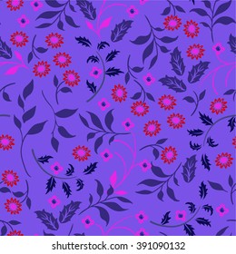 Small flowers summer seamless vector pattern