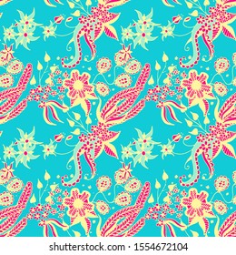 Small Flowers. Texture. Retro Indian Rapport. for