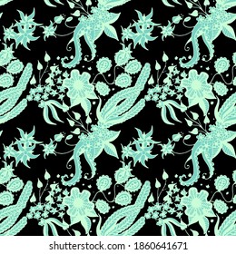Small Flowers. Texture. Trendy Indonesian
