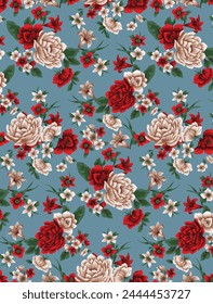 small flowers vector illustration for fabric print