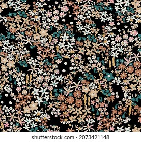 small flowers with white and Tosca color illustration vector digital image