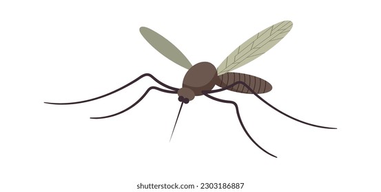 Pequeño insecto de mosquito volador. Ilustración del vector