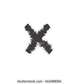 small font black x for many business and available on website or web design.