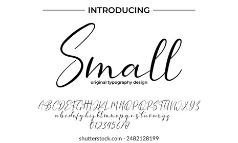 Small Font Stylish brush painted an uppercase vector letters, alphabet, typeface