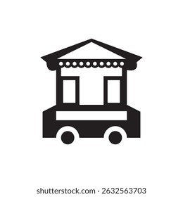 Small food stall silhouette vector art