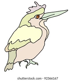 A small forest bird on a white background. Vector.