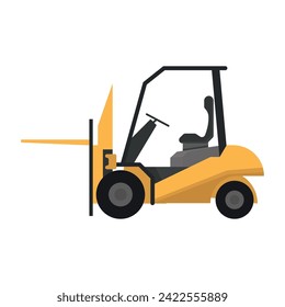 Small forklift in cartoon style. Vector illustration