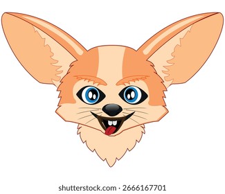 Small fox fennec on white background is insulated