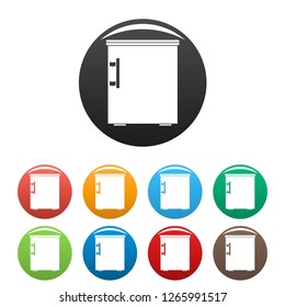 Small fridge icons set 9 color vector isolated on white for any design