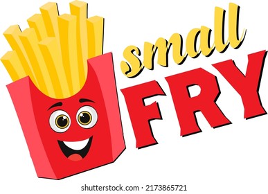 SMALL FRY Baby Funny t shirt and mug design vector illustration 
