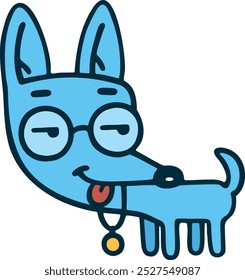 SMALL AND FUNNY DOG WITH COLLAR