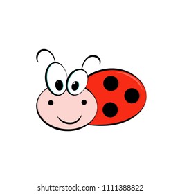 Small funny ladybug vector illustration isolated on a white background