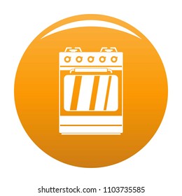 Small gas oven icon. Simple illustration of small gas oven vector icon for any design orange
