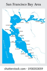 small general map of Californias San Francisco Bay Area