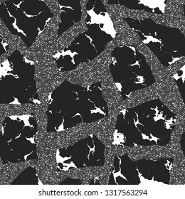Small geometric texture of the treated stones and pebbles. Seamless pattern for the floor and walls in the bathroom.