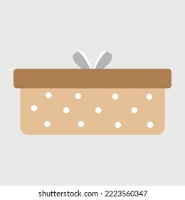 Small gift box hand drawn flat vector illustration