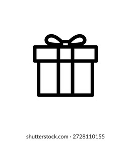 small gift box outline icon vector design good for web or mobile app
