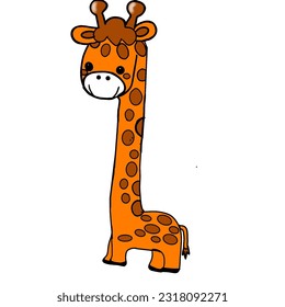 small giraffe vector design with a simple shape that is suitable for use as a nursery wall image or a children's school wall image