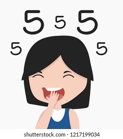 Small Girl laughing illustration