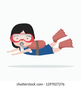 small girl Scuba diving 