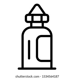 Small glue bottle icon. Outline small glue bottle vector icon for web design isolated on white background