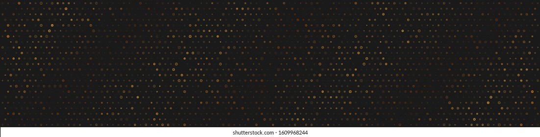 Small golden dots abstract technology web banner design. Bronze geometric futuristic background. Vector illustration